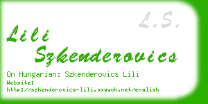 lili szkenderovics business card